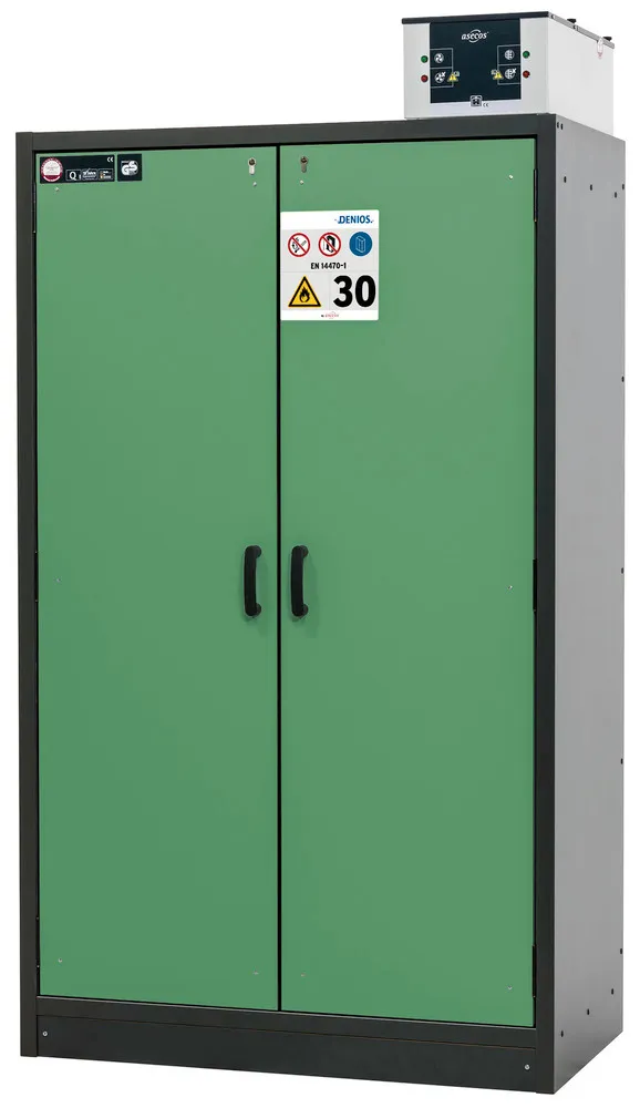 Armoire de sécurité coupe-feu Basis-Line 30-126, 6 bacs-tiroirs, anthracite / verte