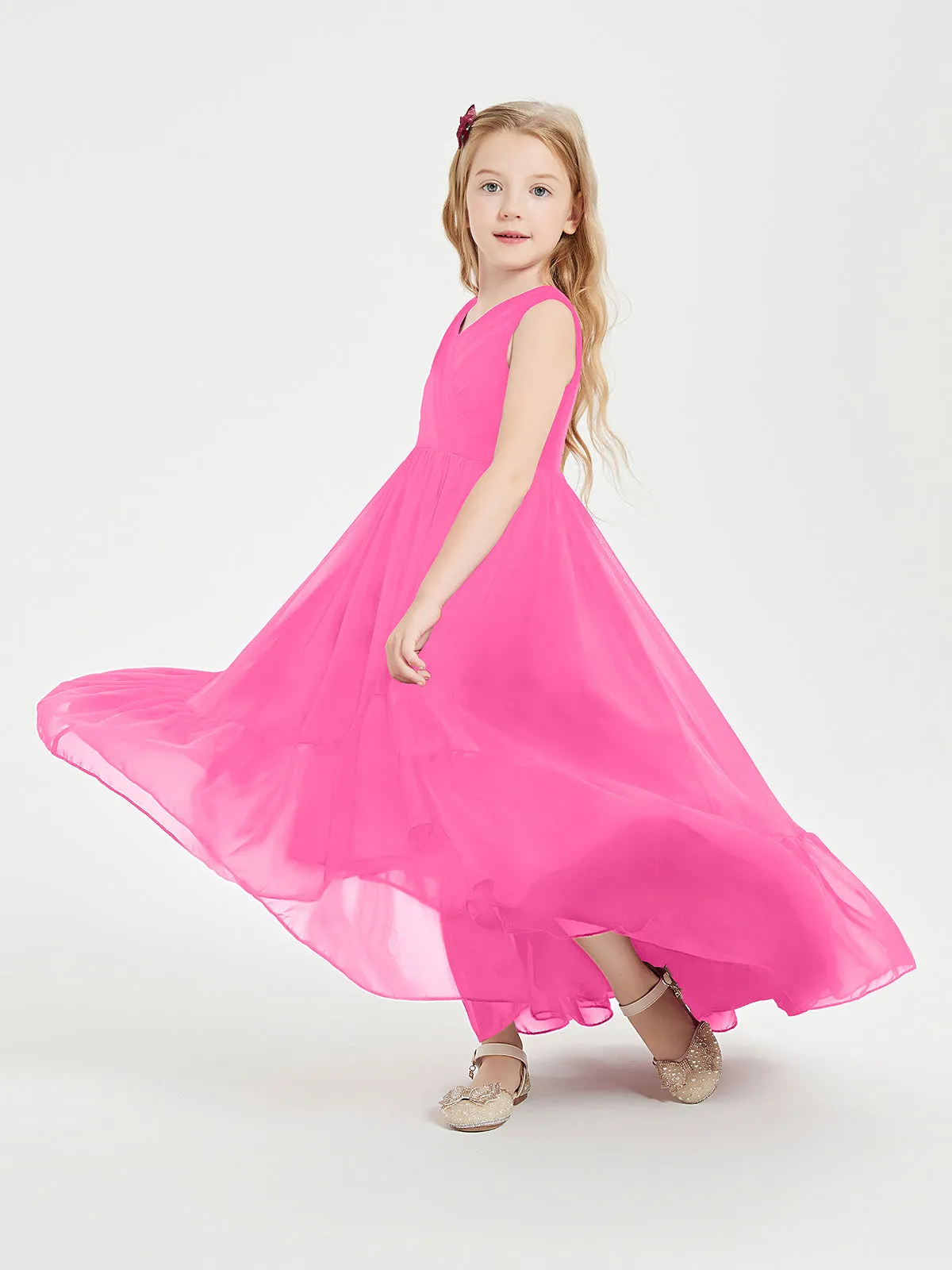 Boho Robes de Demoiselles d'Honneur Junior à Jupe en Cascade Azalée