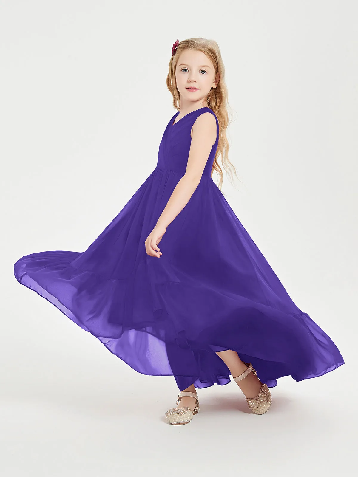 Boho Robes de Demoiselles d'Honneur Junior à Jupe en Cascade Régence