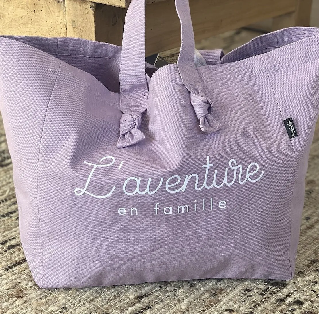 CABAS - Vieux rose "L'aventure en famille"