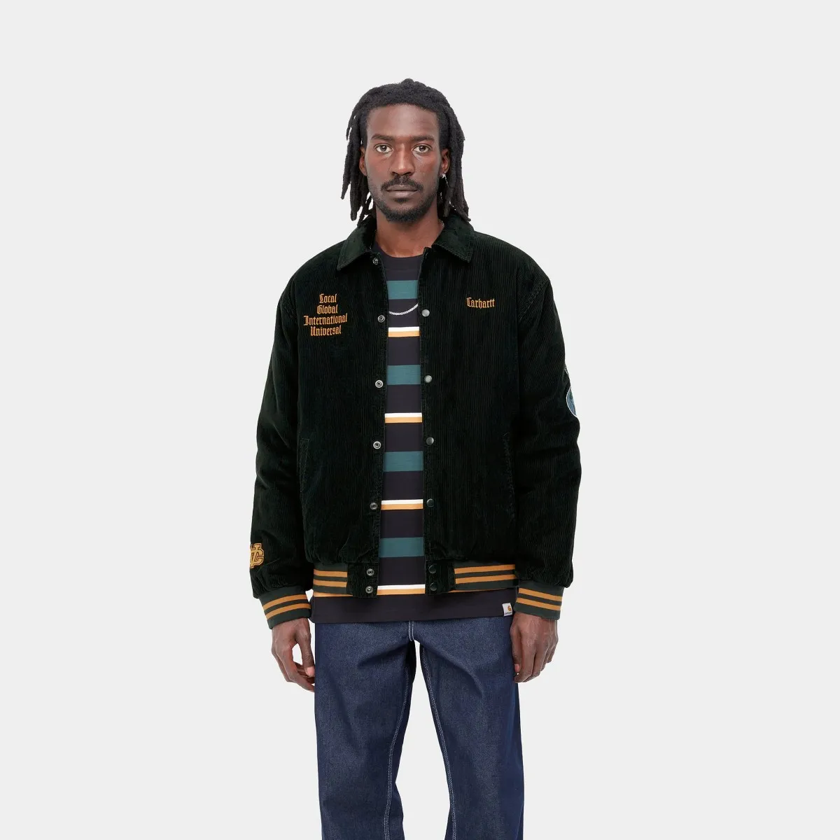 Carhartt WIP - Veste teddy en velours côtelé vert