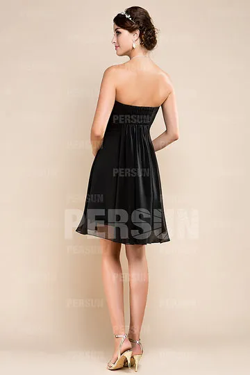 Chic robe bustier vague simple empire pour cocktail mariage d'été