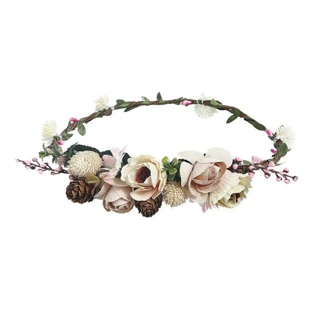 Couronne de Fleurs Artificielles pour Cheveux