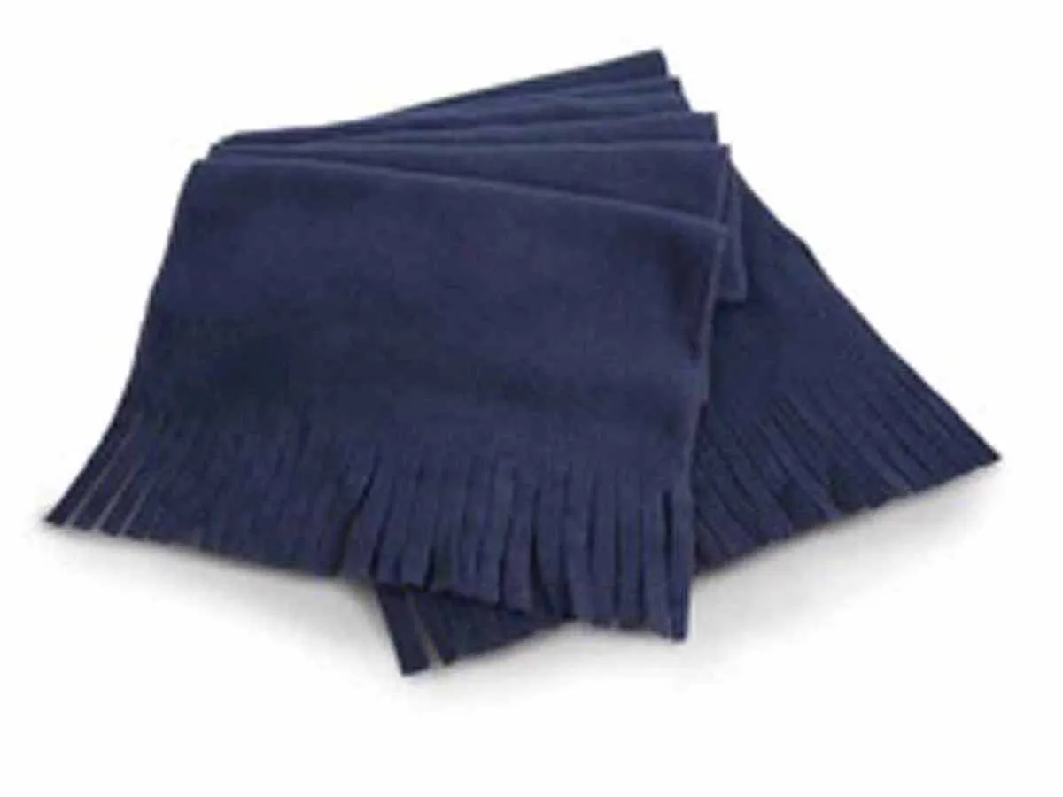 Echarpe à frange en polaire - R143X BLEU MARINE - mixte homme femme 