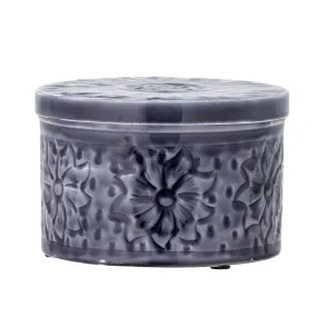 Ena jar w/lid, blue, metal
