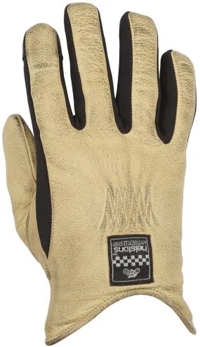Gants femme Helstons Fidji hiver cuir beige, gants moto vintage