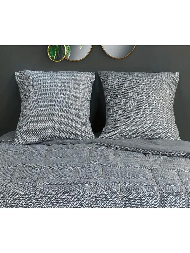 Jeté de lit matelassé à motifs géométriques - Gris clair