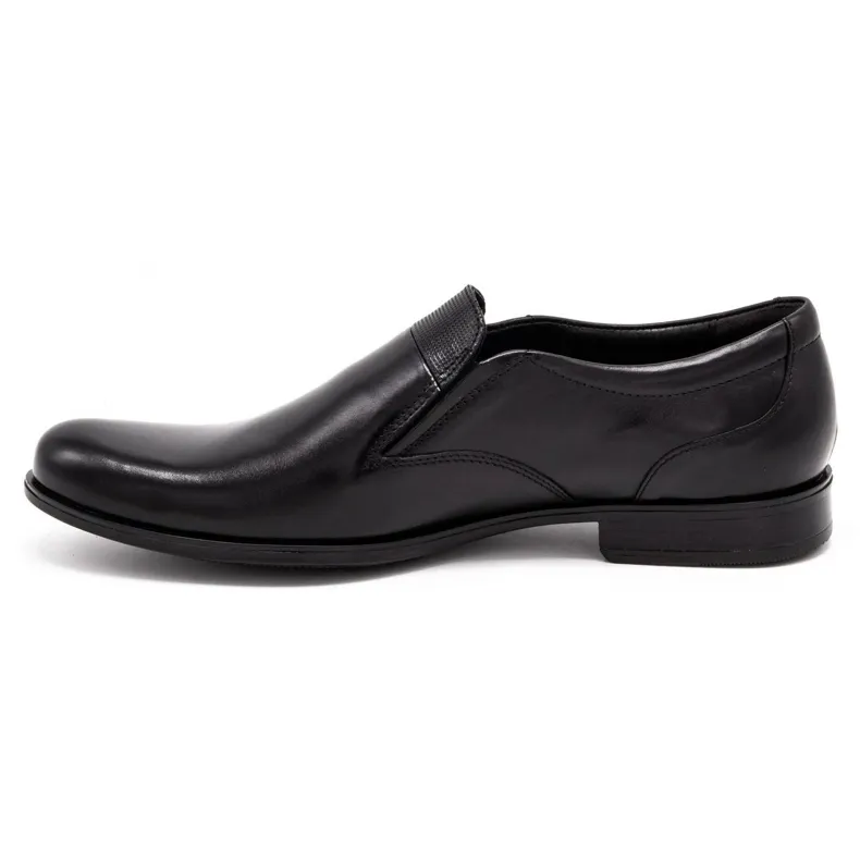 Kampol Chaussures de ville sans lacets pour hommes 343/17 noir le noir