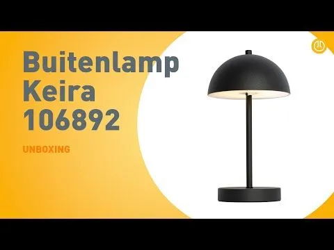 Lampe de table d'extérieur en forme de champignon noire rechargeable à intensité variable 3 niveaux - Keira