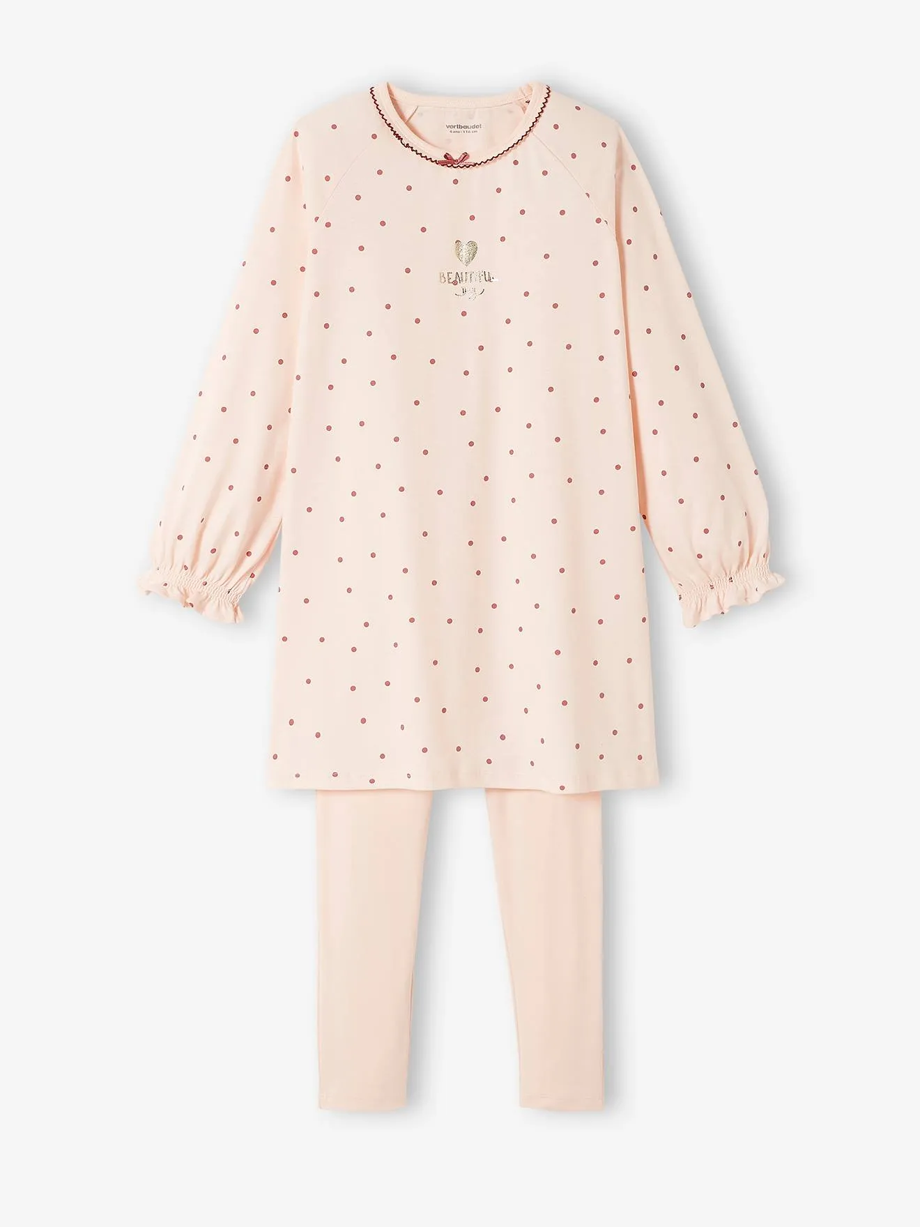 Lot de 2 chemises de nuit à fleurs + legging lot rose bleu aop - Vertbaudet