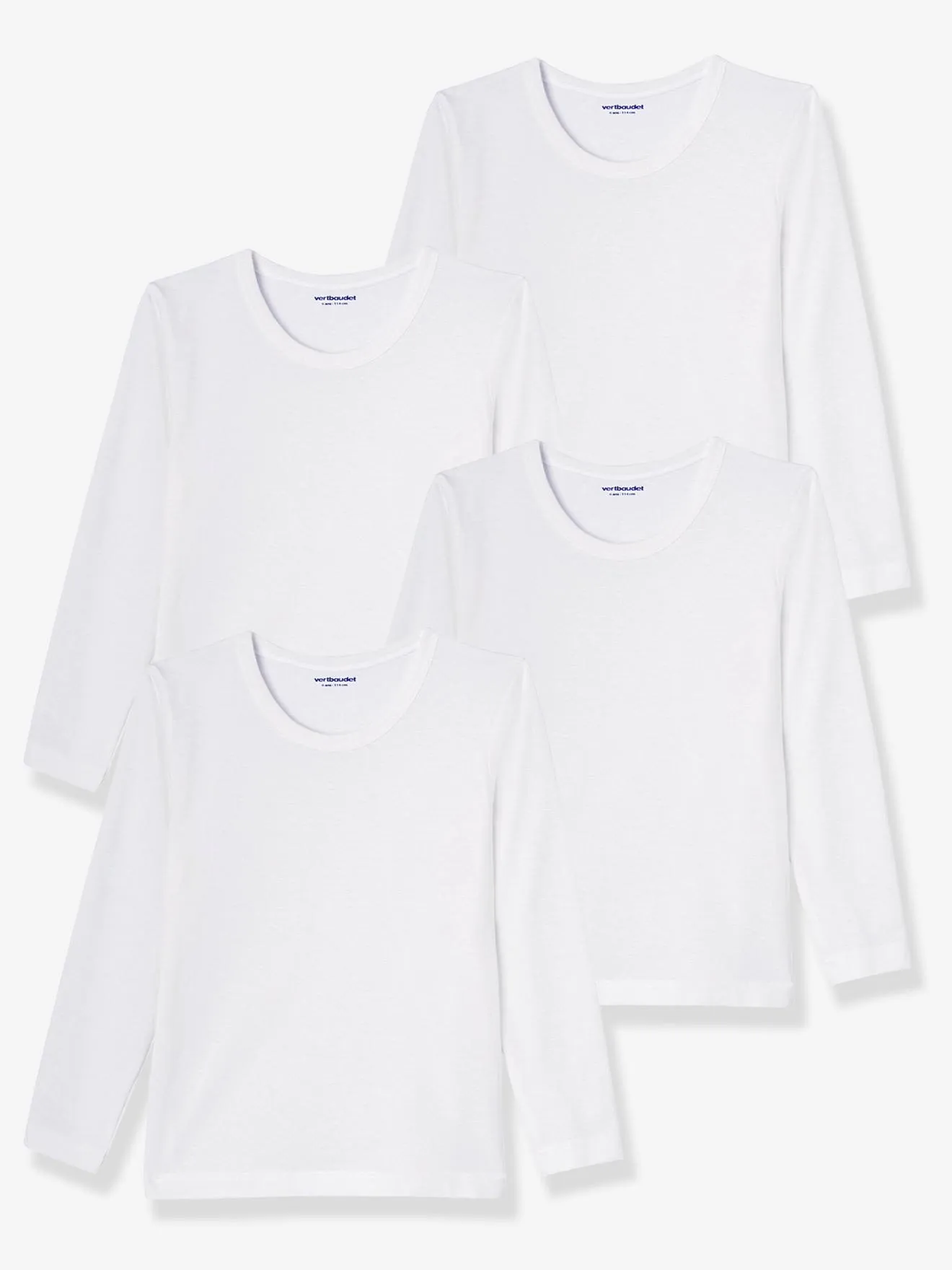 Lot de 4 T-shirts garçon BASICS blanc - Vertbaudet