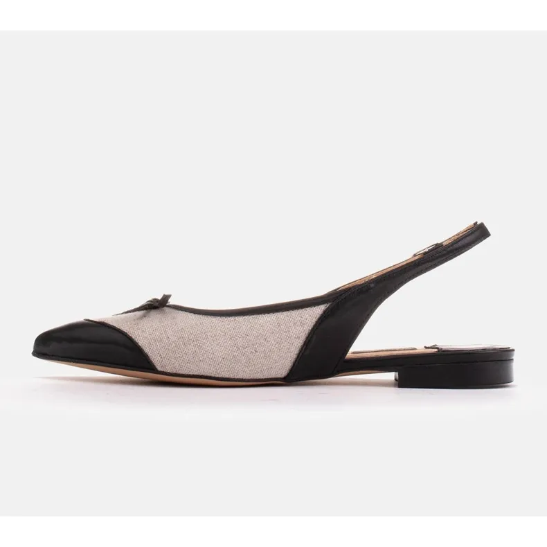Marco Shoes Sandales en cuir naturel et tissu le noir