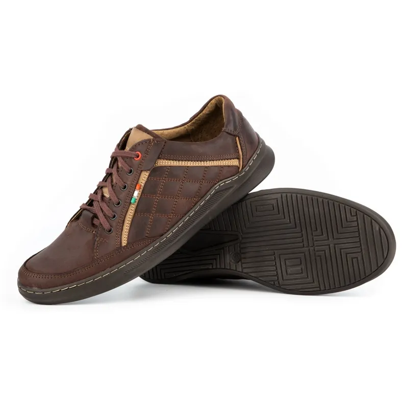 Olivier Chaussures décontractées en cuir pour hommes 297GT marron brun