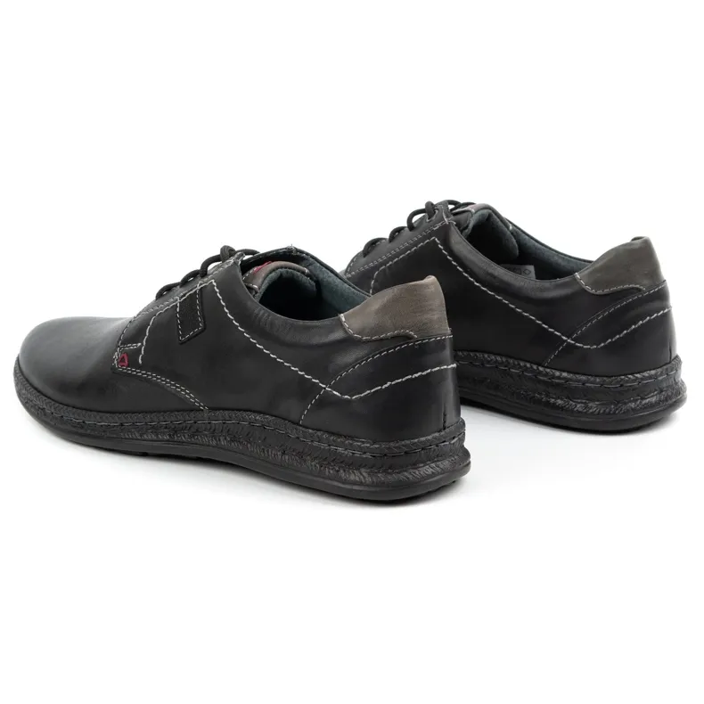 Olivier Chaussures décontractées en cuir pour hommes 930MA noir le noir