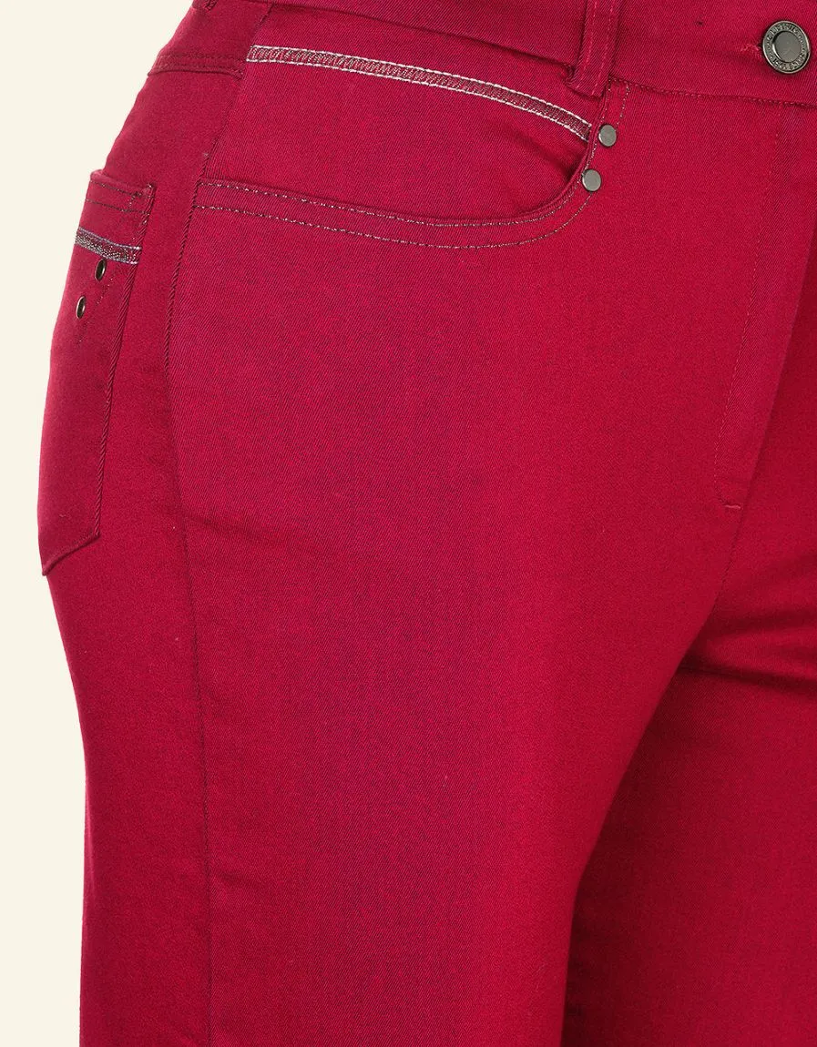 Pantalon 5 poches rouge - Pantalons droits