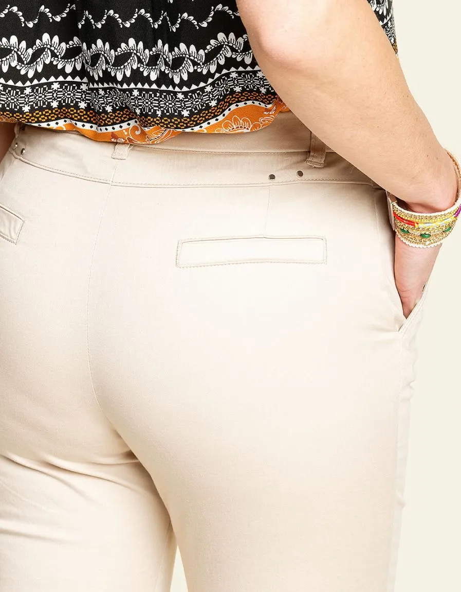 Pantalon 7/8e beige - Pantalons droits