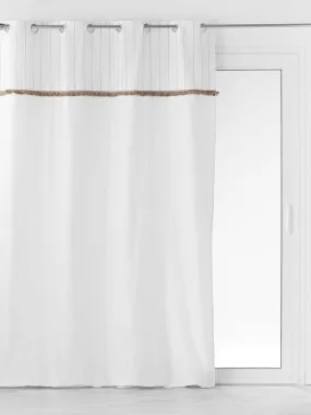 Rideau tamisant à galon frangé - Beige