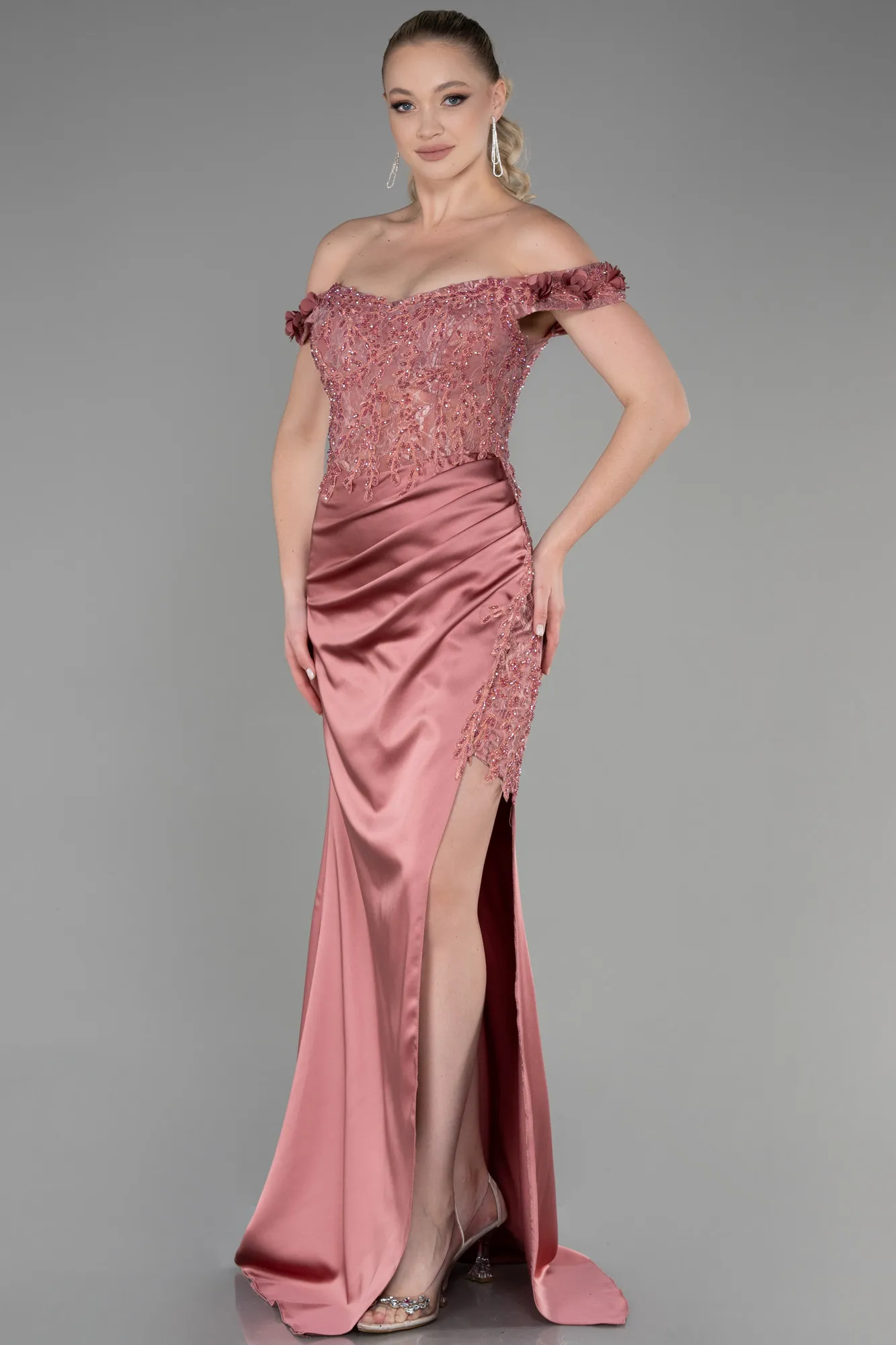 Robe de Soirée Longue Poudre ABU3384