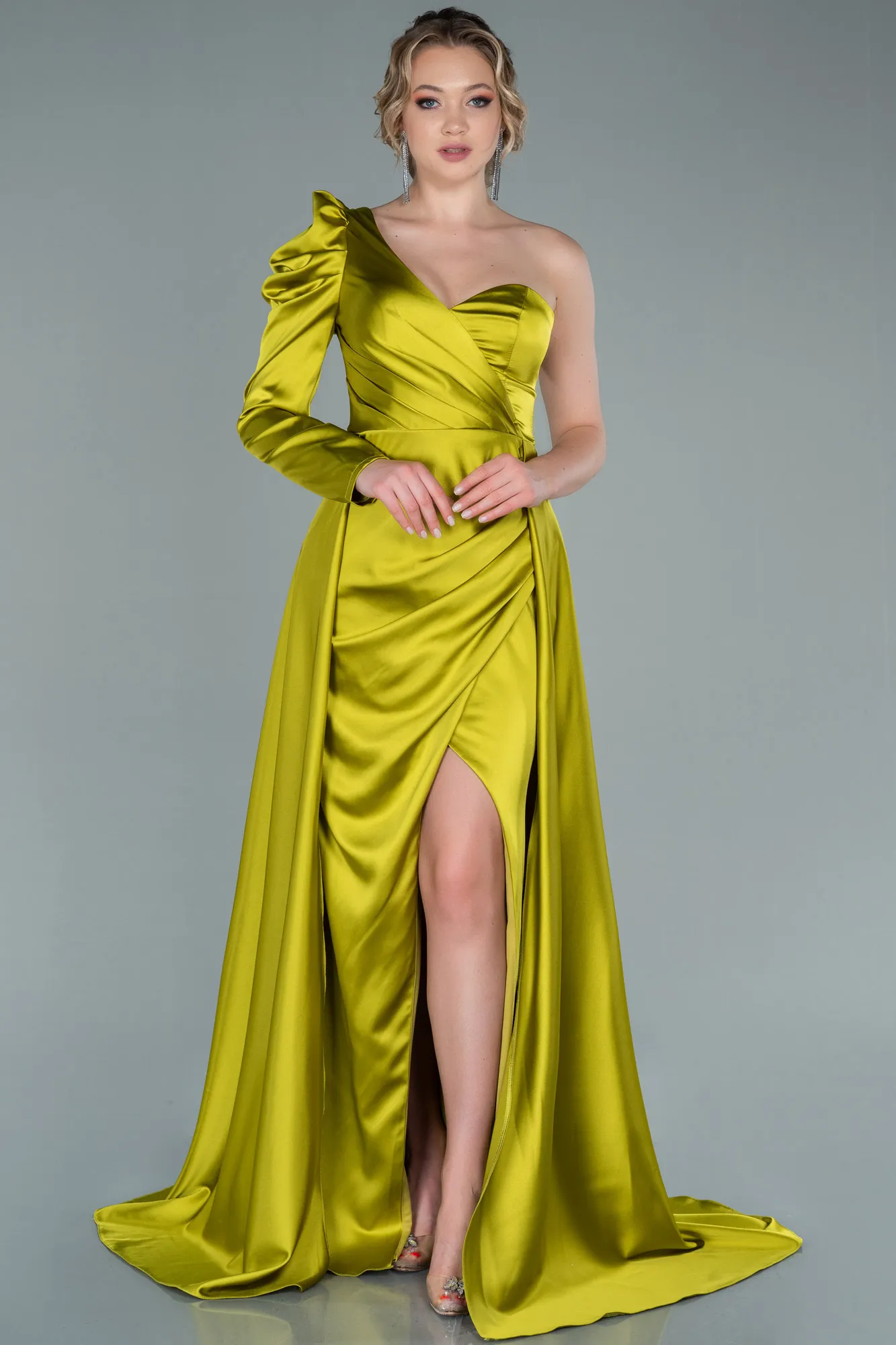 Robe De Soirée Satin Longue Lavande ABU1715