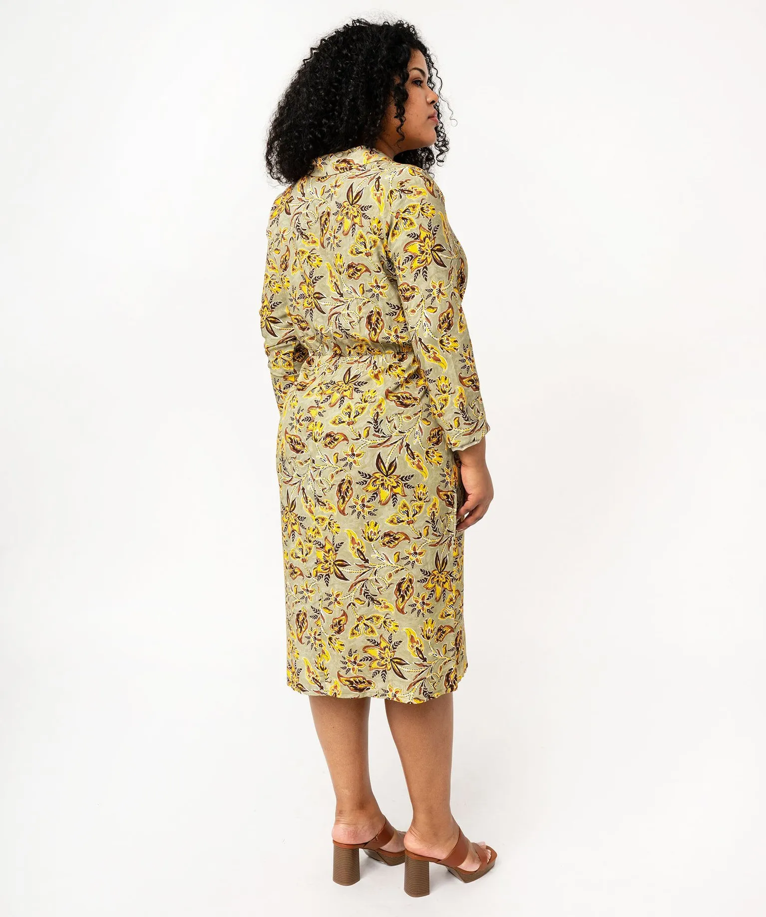 robe en viscose a motif feuillage femme grande taille vert robes