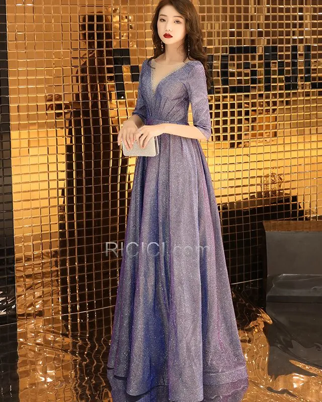 Robes De Bal Turquoise Robes De Soirée Scintillante Robe De Ceremonie Princesse Glitter Décolleté