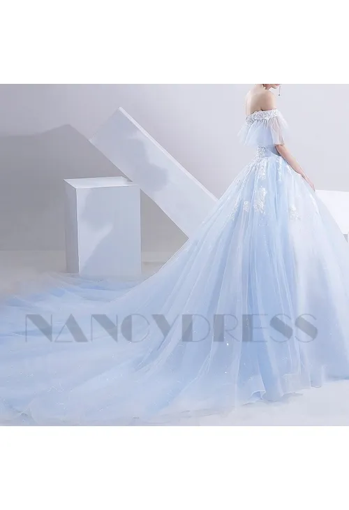 robes de mariée bleu turquoise