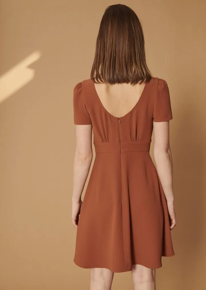 Robes TARA JARMON Femme | Robe Renetta marron en crêpe