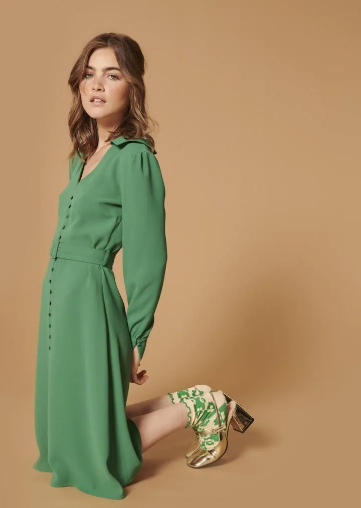 Robes TARA JARMON Femme | Robe Rumi vert en crêpe