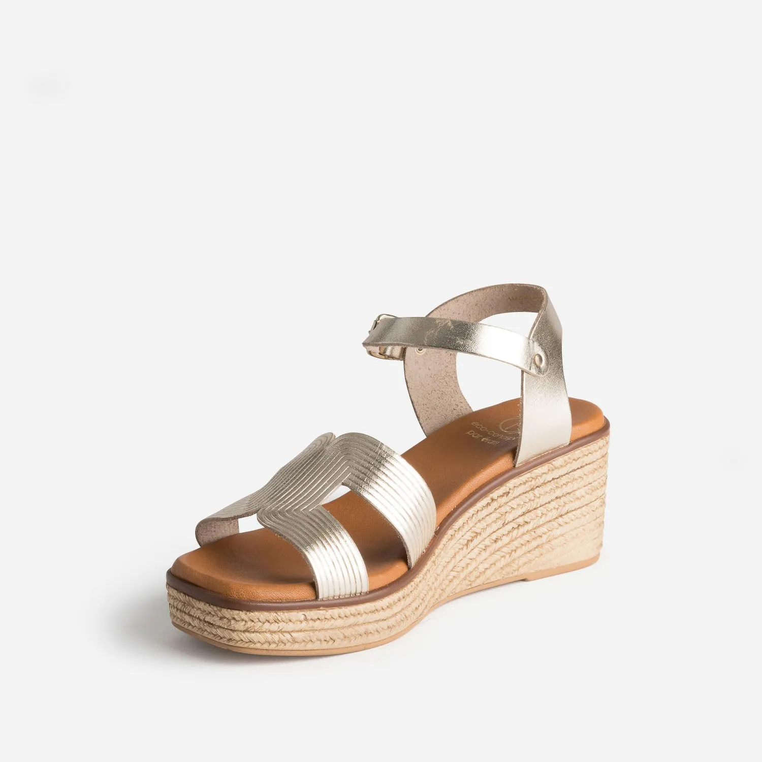 Sandale dorée éco-conçue en cuir - Sandales Femme | ERAM