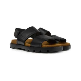 Sandales à Brides Brutus noir en cuir | 3 Suisses