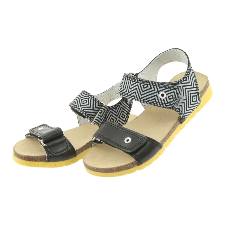 Sandales en cuir pour fille Bartek 56183 le noir