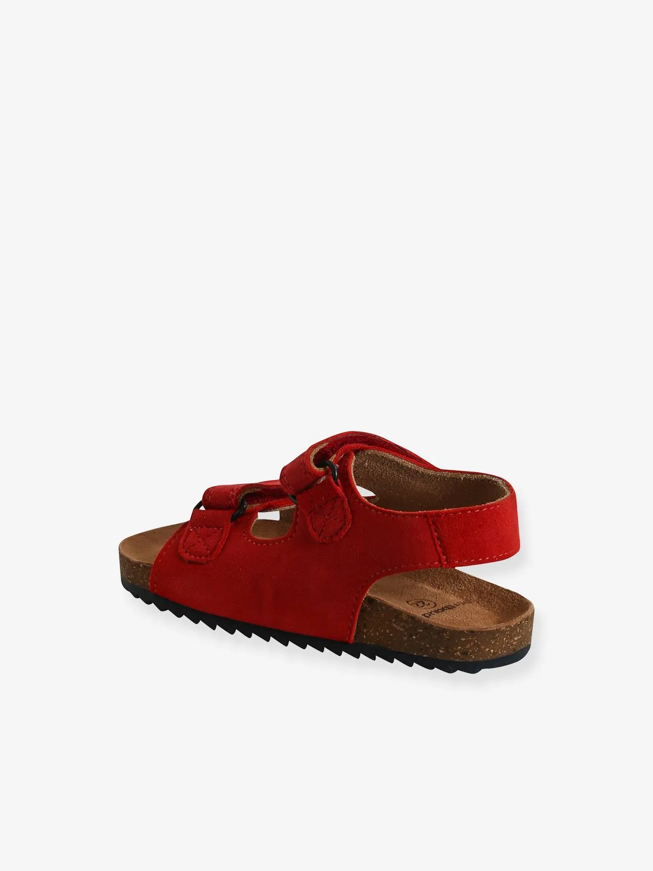 Sandales scratchées en cuir bébé garçon beige imprimé - Vertbaudet