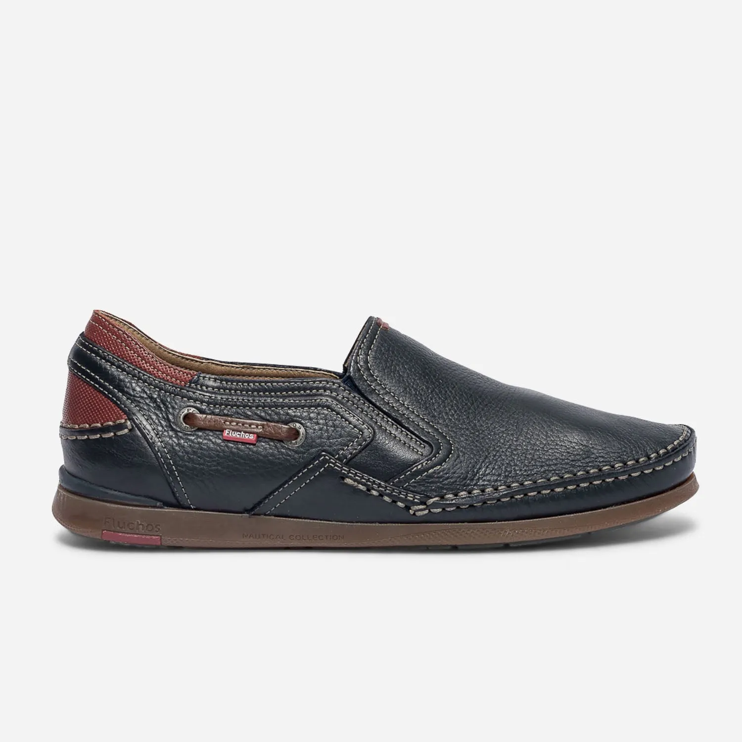 Slip-on FLUCHOS bleu marine en cuir - Chaussures de ville Homme | ERAM