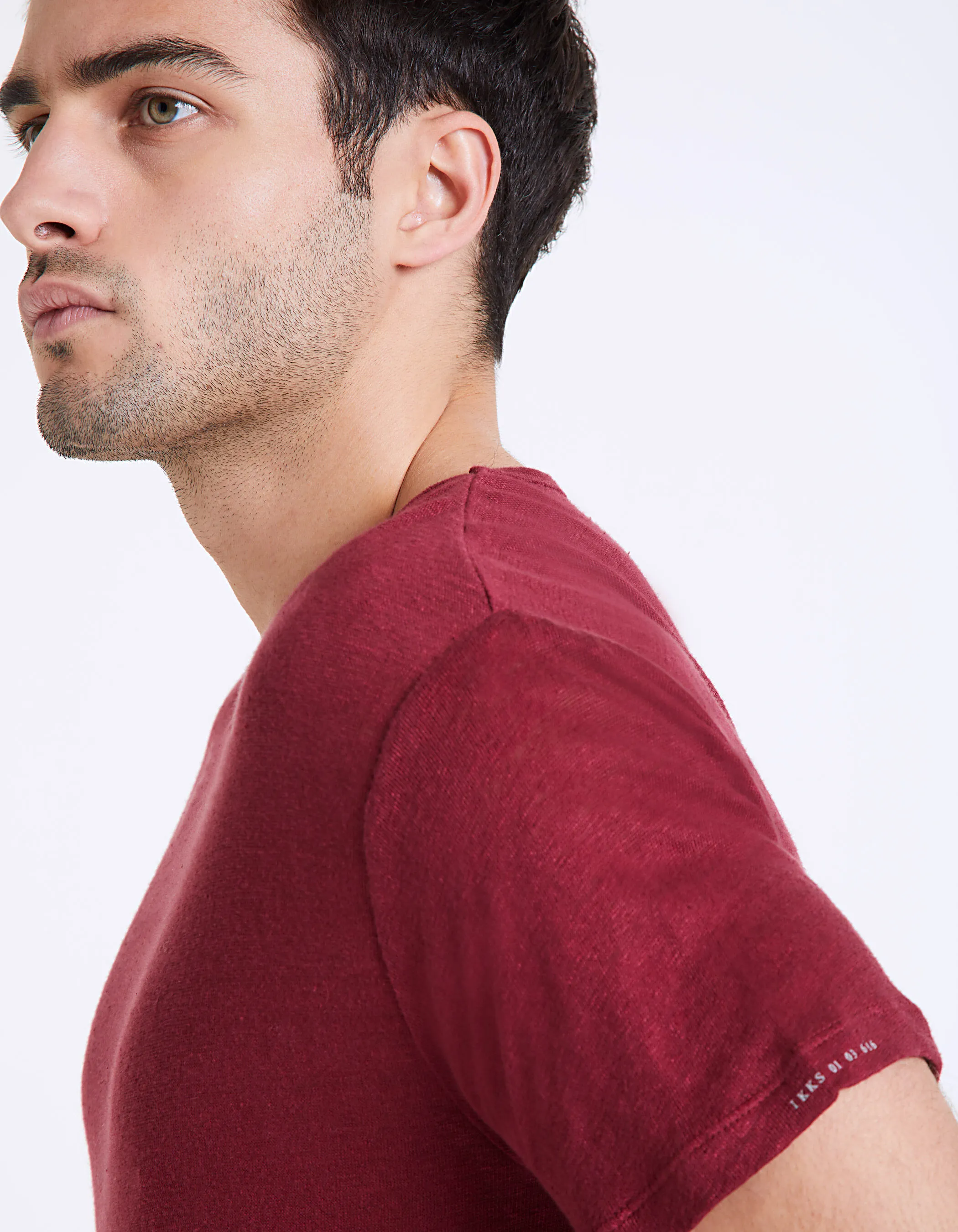 Tee-shirt vermillon en lin Homme 