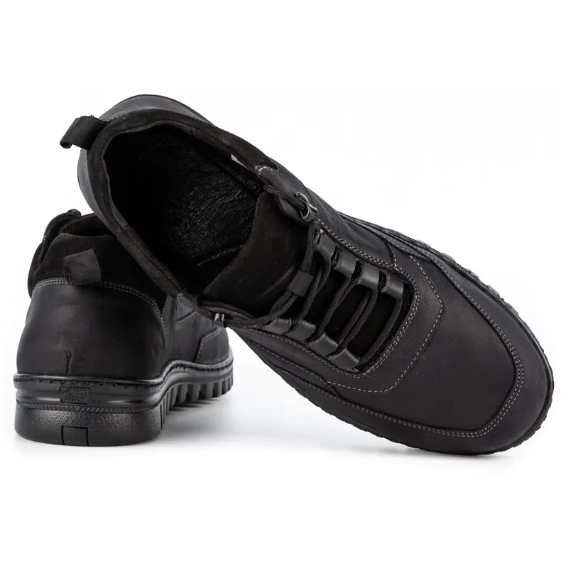 WASAK Chaussures décontractées en cuir pour hommes 0228W noir le noir